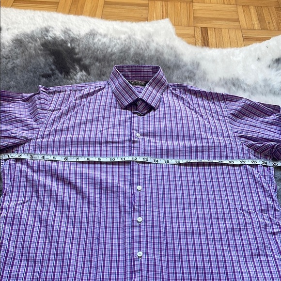 Purple Checkered Men's Shirt - Picture 9 of 12